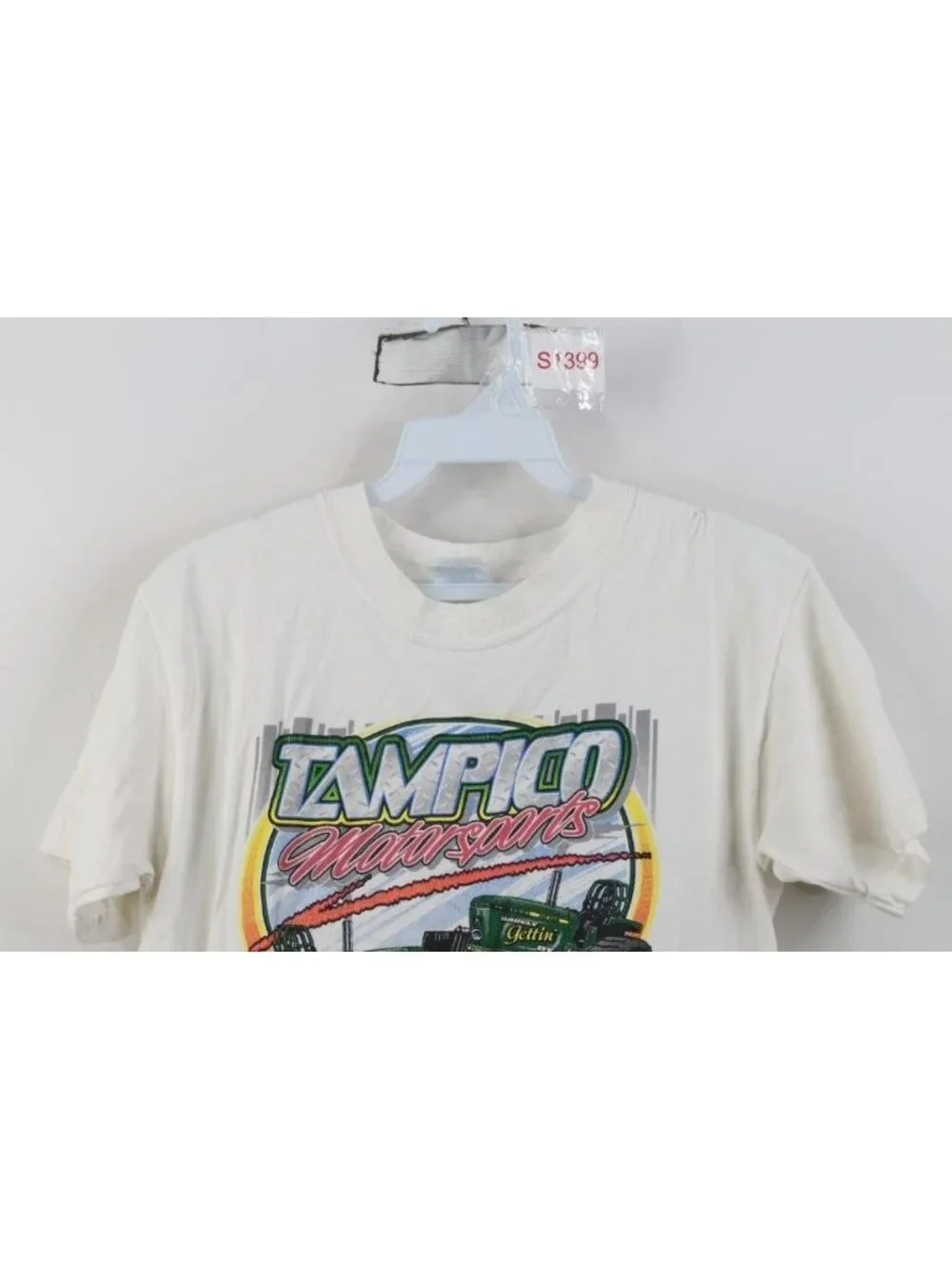 Vintage Y2K Boys Large Fear the Deere Tractor Racing Tampico Motorsports T-Shirt